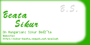 beata sikur business card